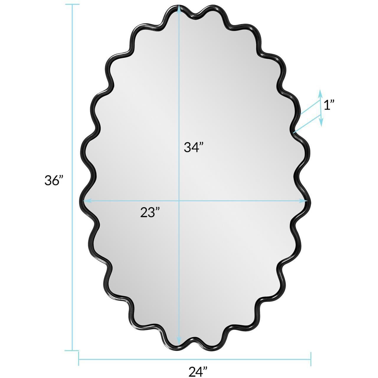 Cloud 36 X 24 inch Black Mirror